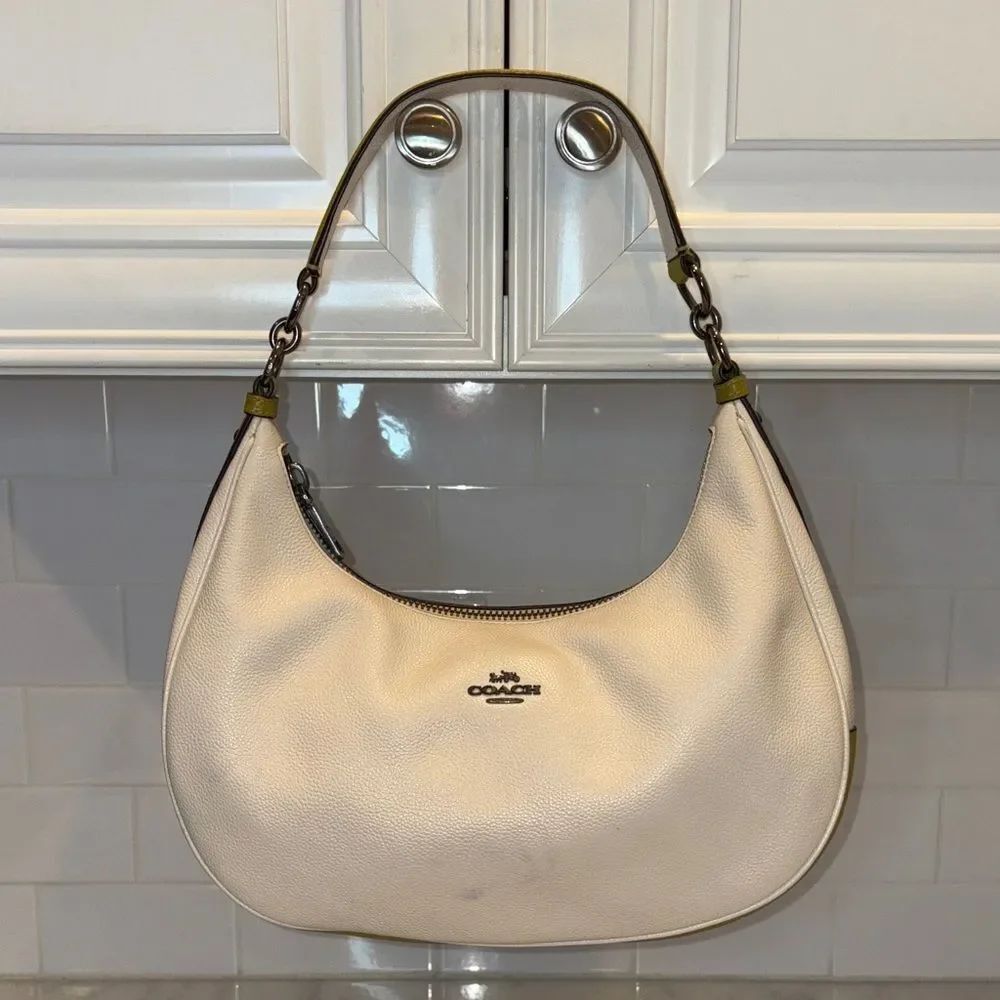 Coach Purse Handbag Leather Colorblock EW Harley Pebbled Hobo Shoulder Bag